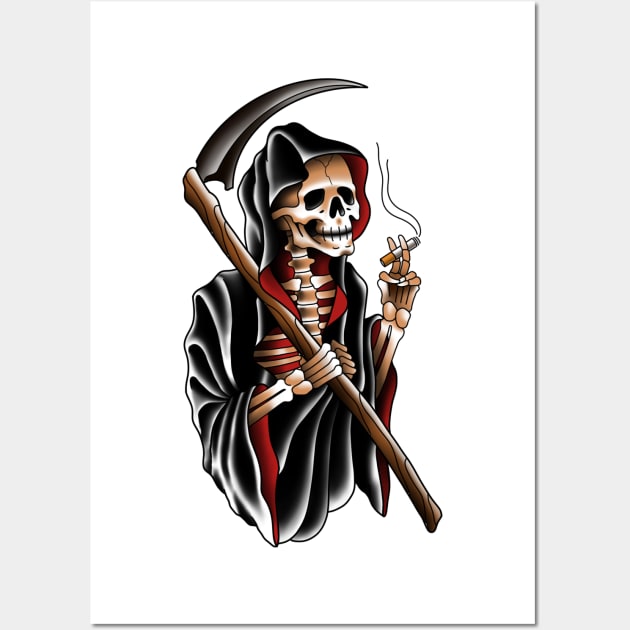 Traditional tattoo grim reaper Wall Art by Smurnov